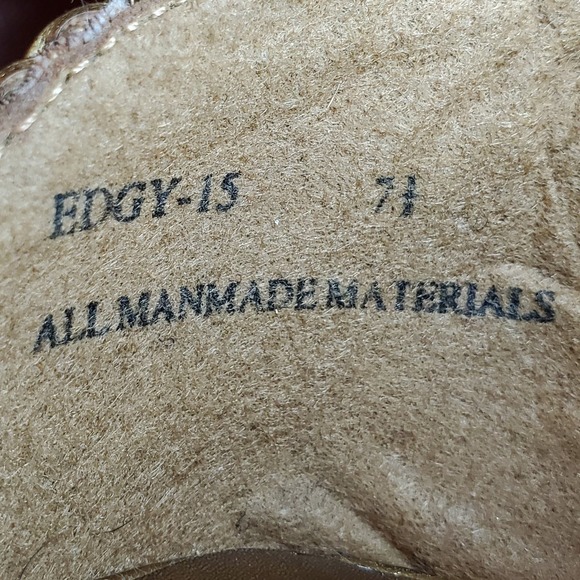 🌸2 For $15🌸 Anne Michelle 'Edgy-15' Gold Wedge Heels - US Women's Size 7.5 - Picture 9 of 9